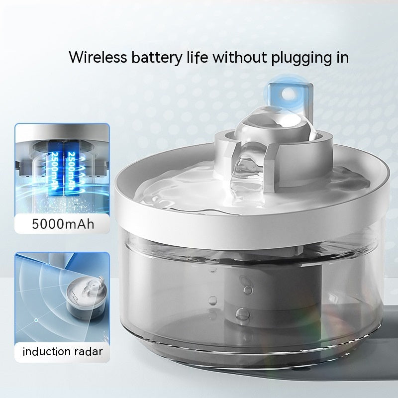 Fontaine pour chat avec batterie 5000 mAh et détection de présence