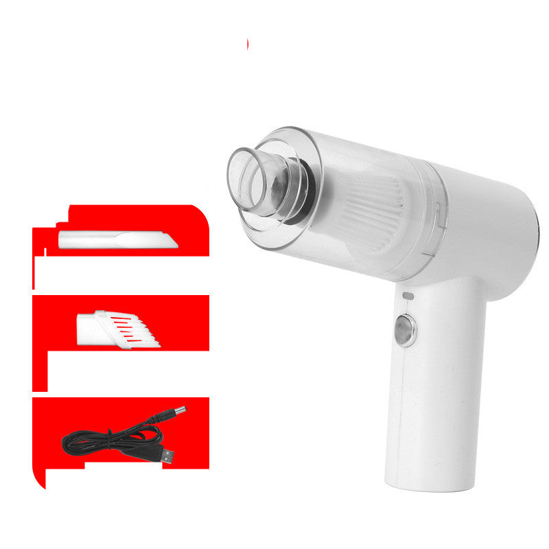 Aspirateur à main blanc, rechargeable en USB